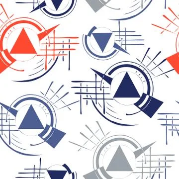 Hand drawn geometric seamless repeat pattern. Template design for card - vector Illustrazione stock