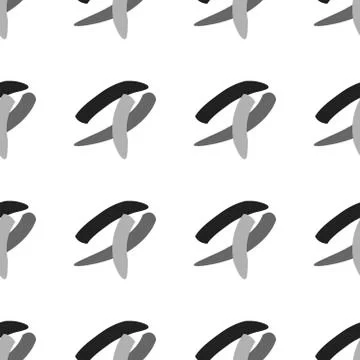 Hand drawn geometric seamless repeat pattern. Texture of abstract monochrome Illustrazione stock