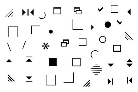 Hand drawn geometric shape doodle design elements. Illustrazione stock