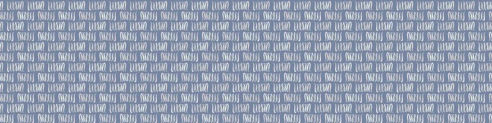 Hand drawn geometric wavy scribble stripe seamless border pattern. Vector Illustrazione stock