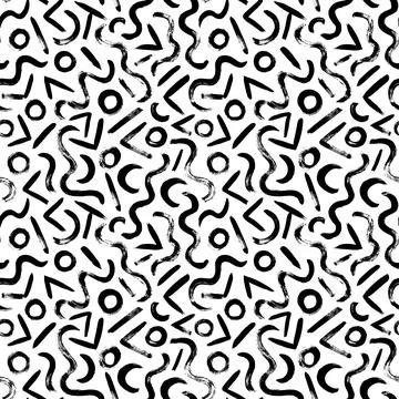 Hand drawn geometry shapes vector seamless pattern Illustrazione stock