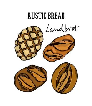 Hand drawn German bread Stock Illustration