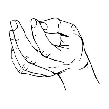 Hand drawn gesture sketch vector illustration line art Stock Illustration