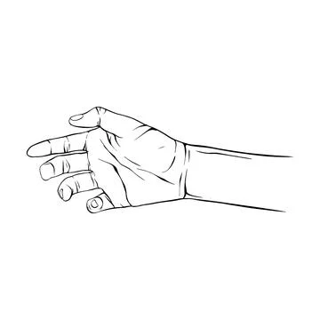 Hand drawn gesture sketch vector illustration line art Stock Illustration
