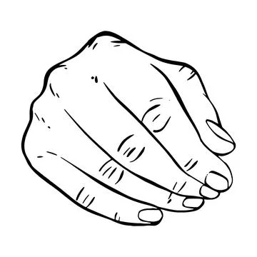 Hand drawn gesture sketch vector illustration line art Illustrazione stock