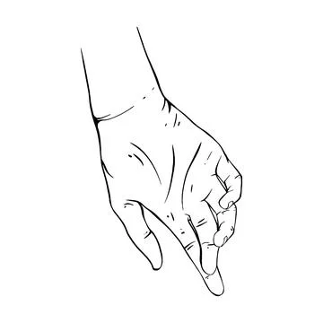 Hand drawn gesture sketch vector illustration line art Stock Illustration