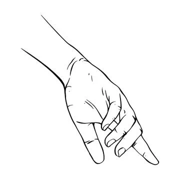 Hand drawn gesture sketch vector illustration line art Stock Illustration