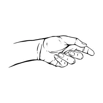 Hand drawn gesture sketch vector illustration line art Stock Illustration