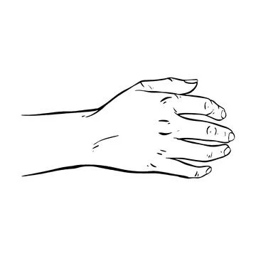 Hand drawn gesture sketch vector illustration line art Stock Illustration