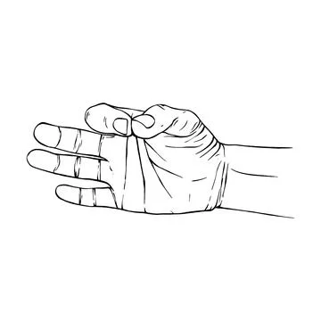 Hand drawn gesture sketch vector illustration line art Stock Illustration