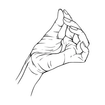 Hand drawn gesture sketch vector illustration line art Stock Illustration