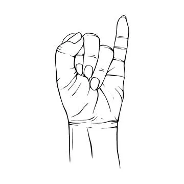 Hand drawn gesture sketch vector illustration line art Illustrazione stock