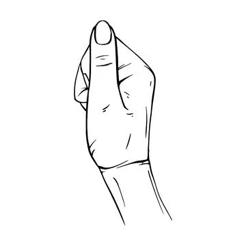 Hand drawn gesture sketch vector illustration line art Illustrazione stock