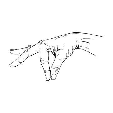 Hand drawn gesture sketch vector illustration line art Stock Illustration