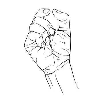 Hand drawn gesture sketch vector illustration line art Illustrazione stock