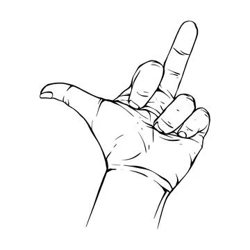 Hand drawn gesture sketch vector illustration line art Stock Illustration