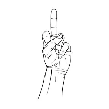 Hand drawn gesture sketch vector illustration line art Stock Illustration