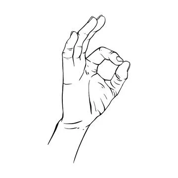 Hand drawn gesture sketch vector illustration line art Stock Illustration