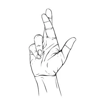 Hand drawn gesture sketch vector illustration line art Stock Illustration