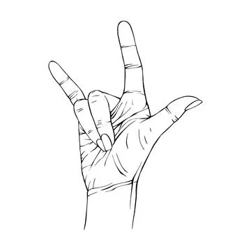 Hand drawn gesture sketch vector illustration line art Stock Illustration