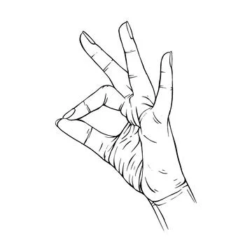 Hand drawn gesture sketch vector illustration line art Stock Illustration