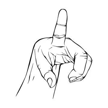 Hand drawn gesture sketch vector illustration line art Stock Illustration