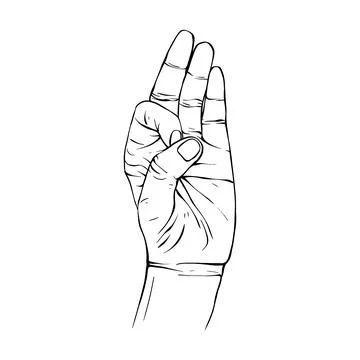 Hand drawn gesture sketch vector illustration line art Stock Illustration