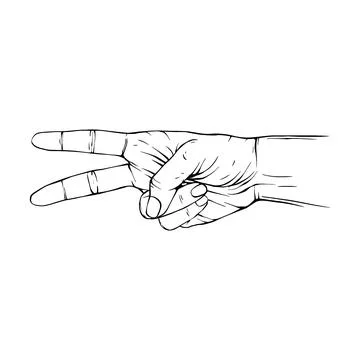 Hand drawn gesture sketch vector illustration line art Stock Illustration