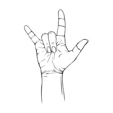 Hand drawn gesture sketch vector illustration line art Stock Illustration