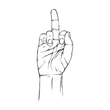 Hand drawn gesture sketch vector illustration line art Stock Illustration