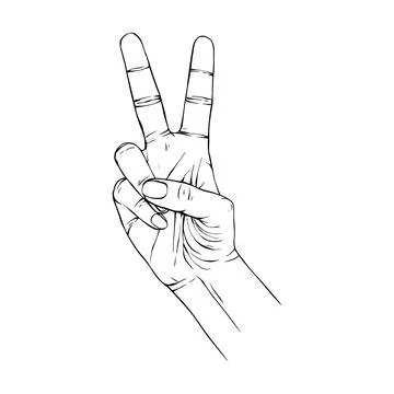 Hand drawn gesture sketch vector illustration line art Stock Illustration