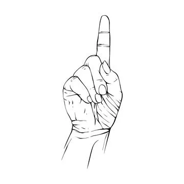 Hand drawn gesture sketch vector illustration line art Stock Illustration