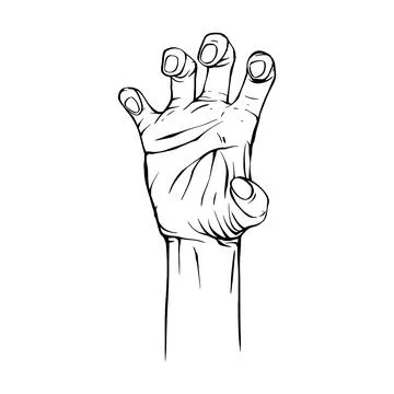 Hand drawn gesture sketch vector illustration line art Stock Illustration
