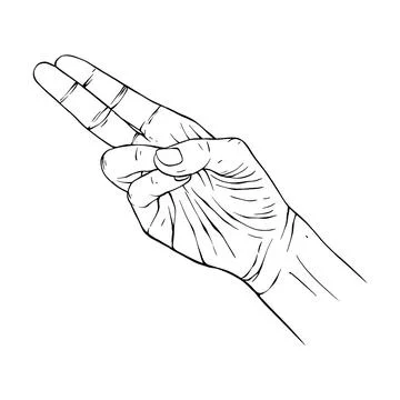 Hand drawn gesture sketch vector illustration line art Stock Illustration