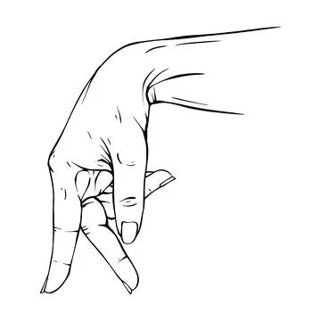 Hand drawn gesture sketch vector illustration line art Stock Illustration