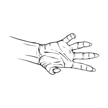 Hand drawn gesture sketch vector illustration line art Stock Illustration