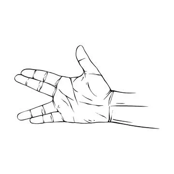 Hand drawn gesture sketch vector illustration line art Stock Illustration