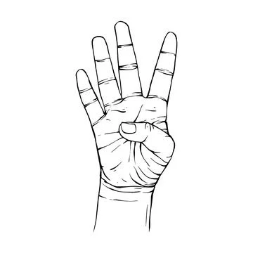 Hand drawn gesture sketch vector illustration line art Stock Illustration