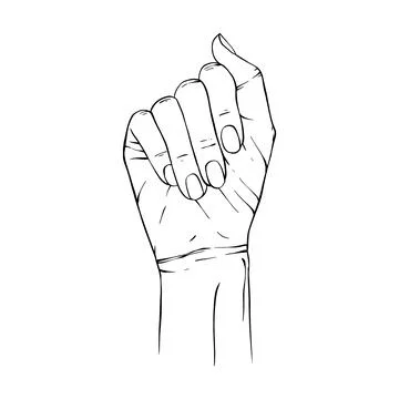 Hand drawn gesture sketch vector illustration line art Stock Illustration