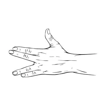 Hand drawn gesture sketch vector illustration line art Stock Illustration