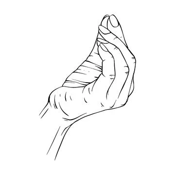 Hand drawn gesture sketch vector illustration line art Stock Illustration