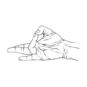 Hand drawn gesture sketch vector illustration line art Stock Illustration