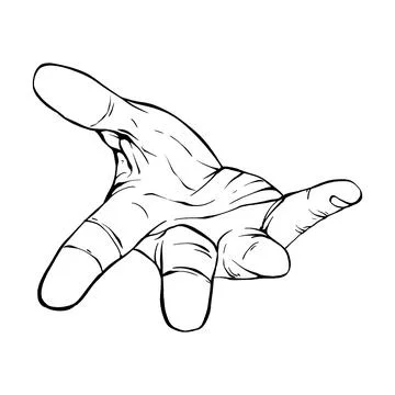 Hand drawn gesture sketch vector illustration line art Stock Illustration