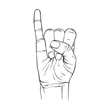 Hand drawn gesture sketch vector illustration line art Stock Illustration