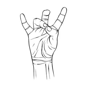 Hand drawn gesture sketch vector illustration line art Stock Illustration