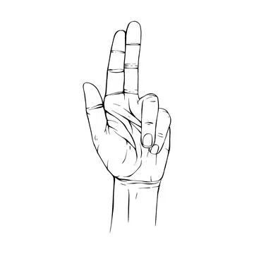 Hand drawn gesture sketch vector illustration line art Stock Illustration