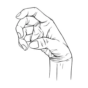 Hand drawn gesture sketch vector illustration line art Stock Illustration