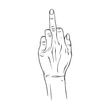 Hand drawn gesture sketch vector illustration line art Stock Illustration