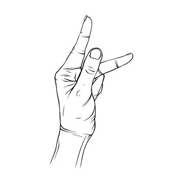 Hand drawn gesture sketch vector illustration line art Stock Illustration