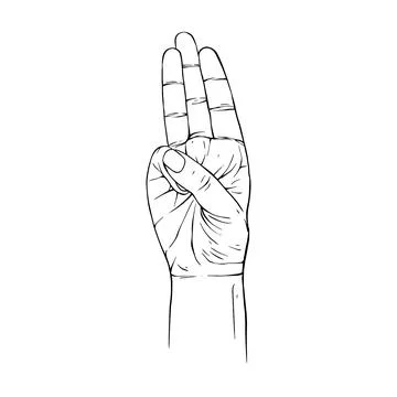 Hand drawn gesture sketch vector illustration line art Stock Illustration